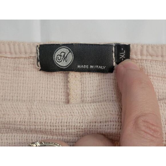 JM Collection 100% Cotton Made in Italy Short Sleeve Oversized Blouse Lt Pink XL - Picture 5 of 6